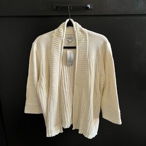 Chico's Cream Open-Front Cardigan